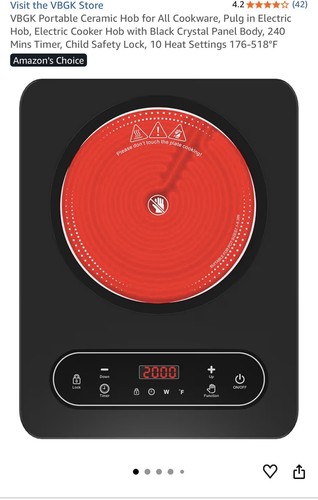 Portable ceramic hob 2000w - portable,